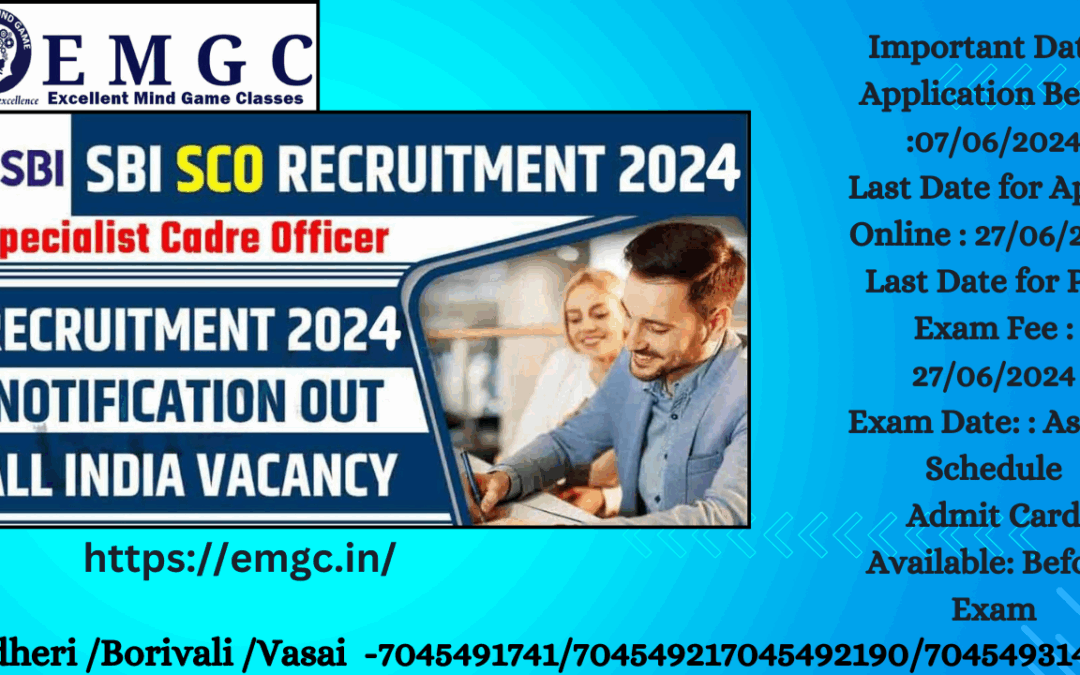 State Bank of India SBI SCO Trade Finance Officer & Other Various Post Online Form 2024 for 174 Post