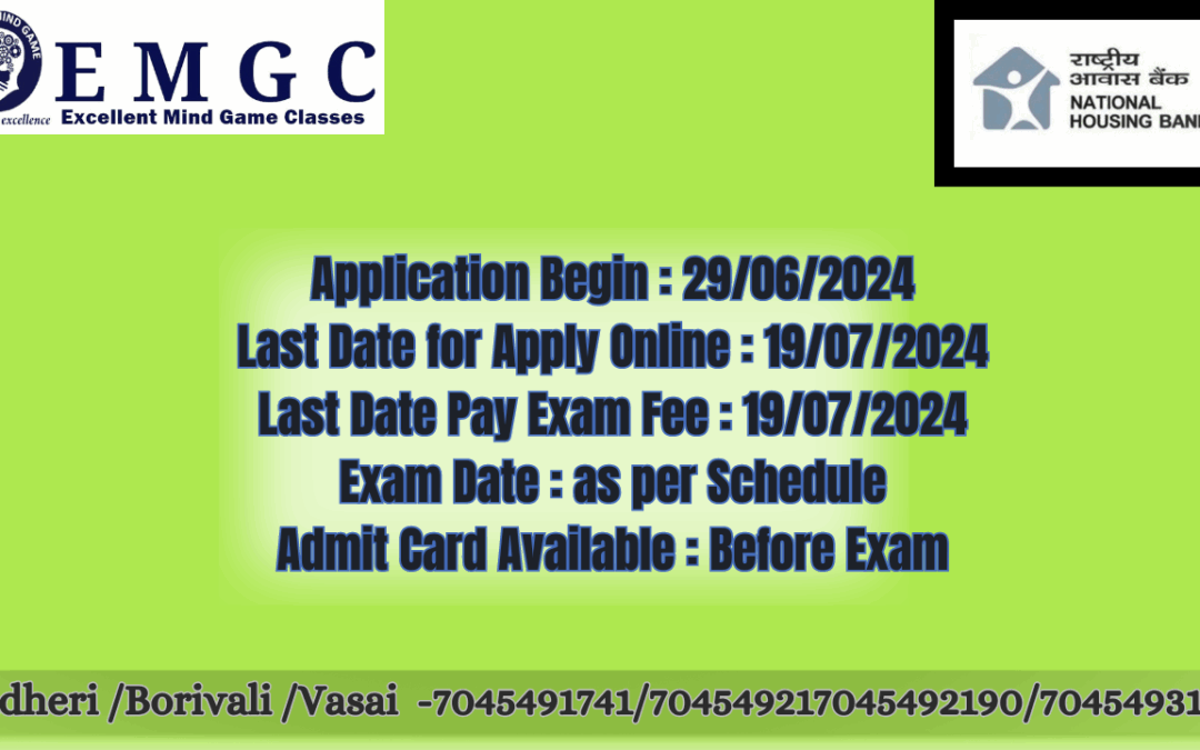 National Housing Bank NHB Bank Assistant Manager Scale I & Other Post Recruitment 2024 Apply Online for 48 Post