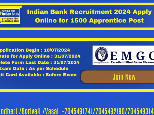 Indian Bank Recruitment 2024 Apply Online for 1500 Apprentice Post