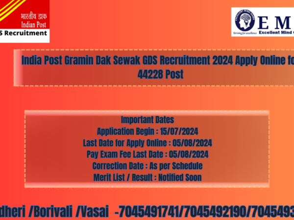 India Post Gramin Dak Sewak GDS Recruitment 2024 Apply Online for 44228 Post