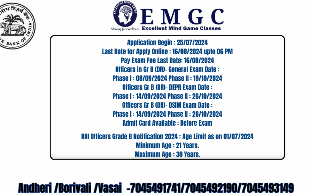 Reserve Bank of India RBI Officers Grade B Recruitment 2024 Apply Online for 94 Post