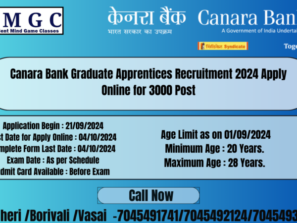 Canara Bank Graduate Apprentices Recruitment 2024