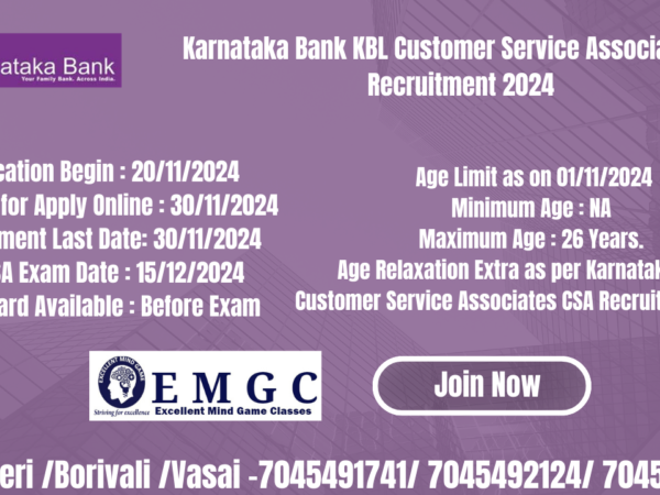 Karnataka Bank KBL Customer Service Associates CSA Recruitment 2024