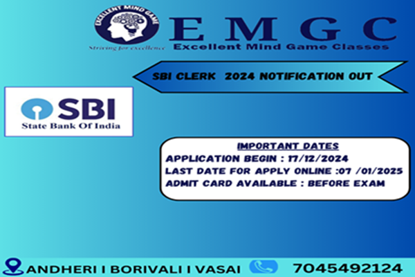 STATE BANK OF INDIA (SBI) CLERK Recruitment 2024 -2025