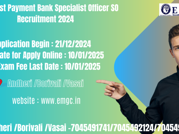 India Post Payment Bank Specialist Officer SO Recruitment 2024 (68 Post)