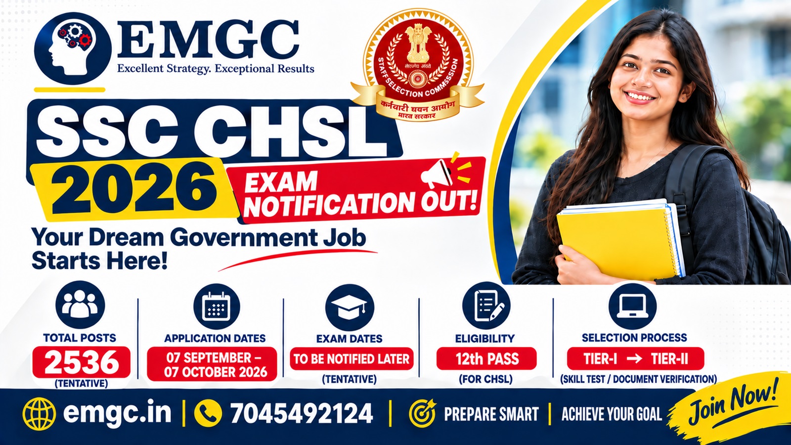 SSC CHSL 2026 Notification Out – Exam Date, Eligibility & Vacancy